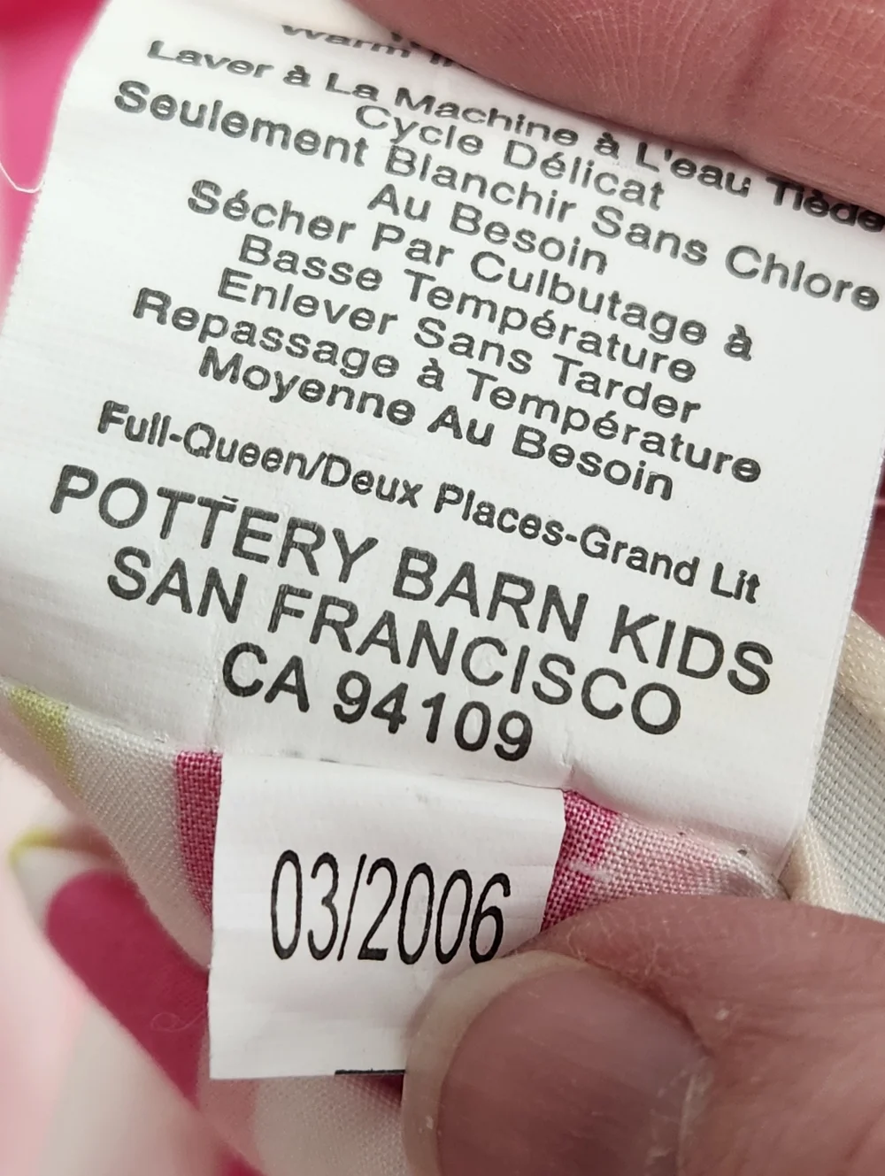 Pottery Barn Kids Striped Duvet Cover Sz Sz F/Q Bright Colorful Pink Lime